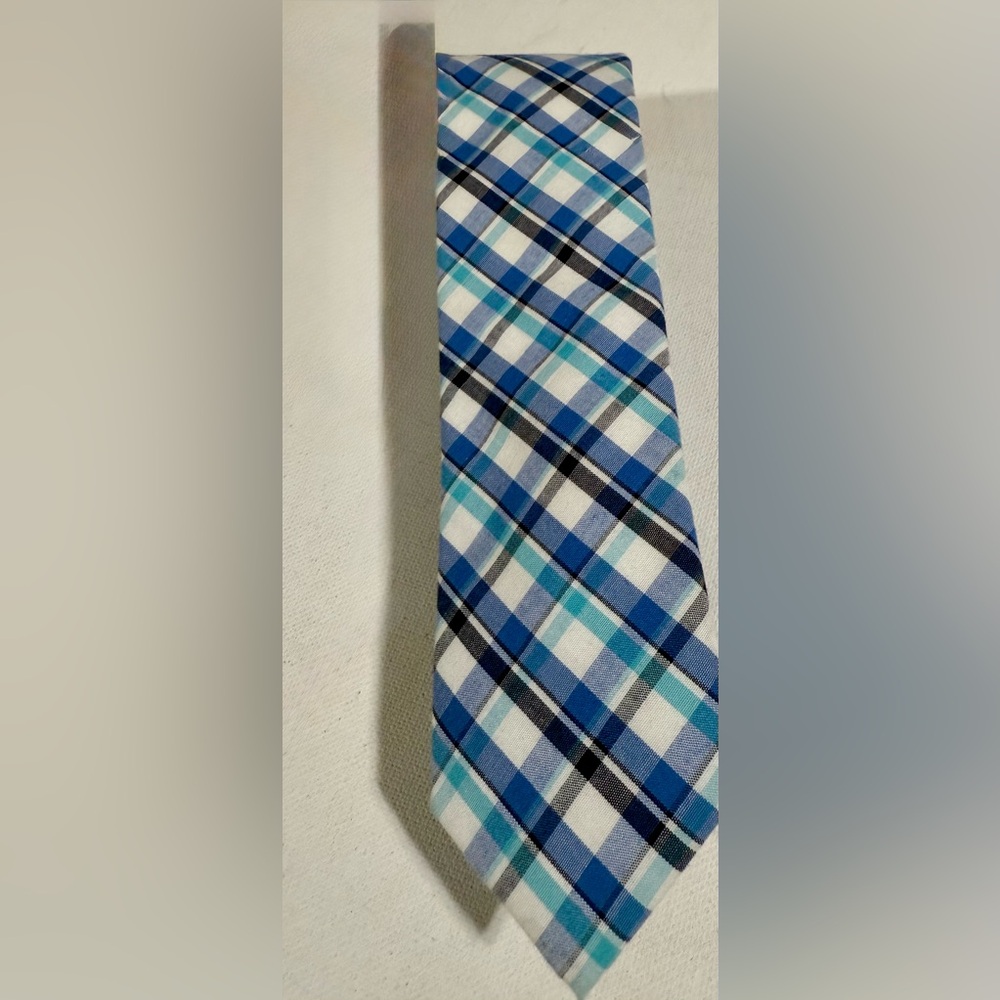 Original Penguin Blue and Black Checkered Tie